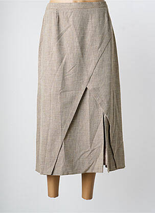 Jupe longue fermeture zippée au dos beige PIER BÉ femme