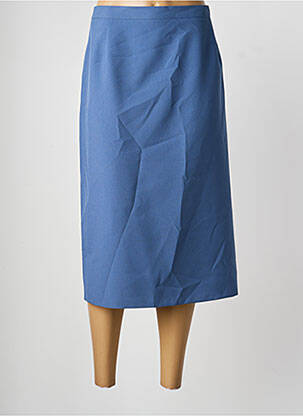 Jupe mi-longue coupe droite bleu CLAUDIA GIL femme