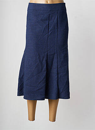 Jupe mi-longue fermeture zip latéral bleu FINNKARELIA femme