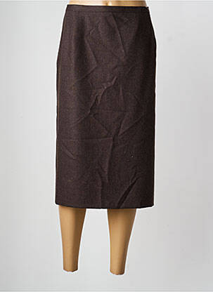 Jupe mi-longue coupe droite marron BS (BEST SELECTION) femme