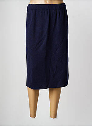Jupe mi-longue coupe droite bleu GRIFFON femme