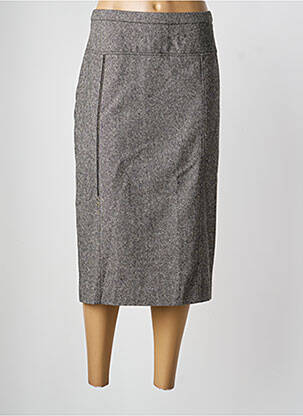 Jupe mi-longue coupe droite gris PAUPORTÉ femme