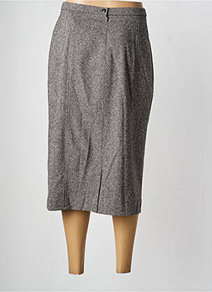 Jupe mi-longue coupe droite gris PAUPORTÉ femme