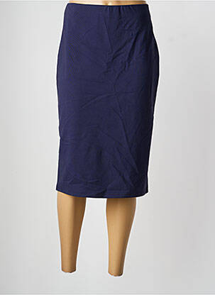 Jupe mi-longue coupe droite bleu PAUSE CAFE femme