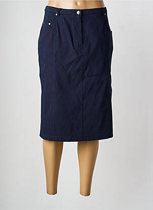 Jupe mi-longue coupe droite bleu PAUPORTÉ femme