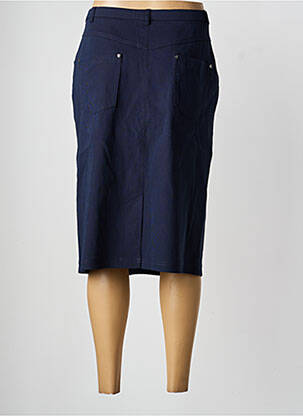 Jupe mi-longue coupe droite bleu PAUPORTÉ femme