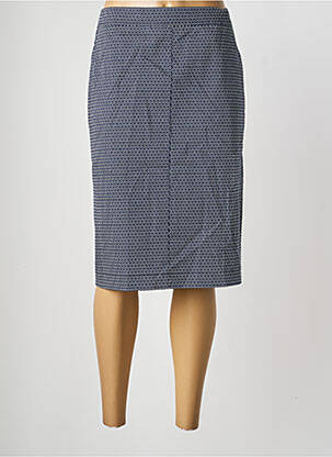 Jupe mi-longue coupe droite bleu FRANK WALDER femme