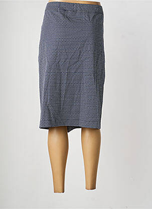 Jupe mi-longue coupe droite bleu FRANK WALDER femme