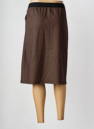 Jupe mi-longue coupe droite marron FRANK WALDER femme
