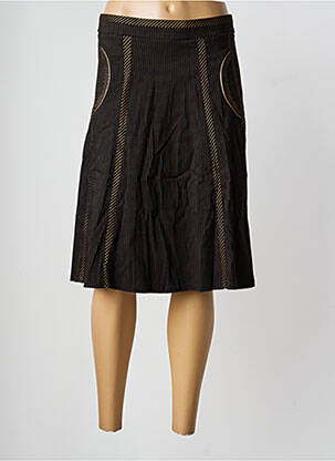 Jupe mi-longue coupe évasée noir CHRISTINE LAURE femme