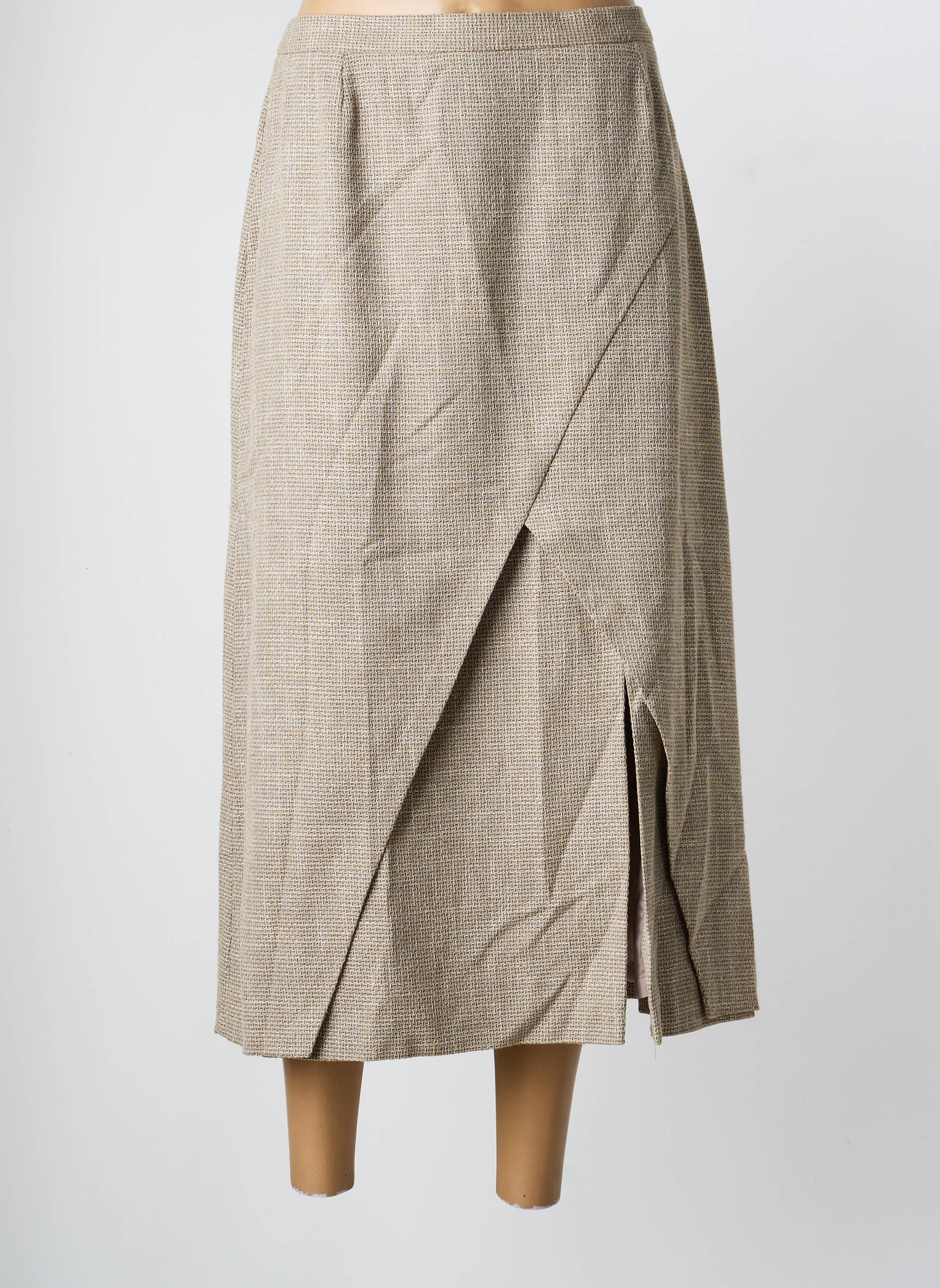 Jupe longue fermeture zippée au dos beige PIER BÉ femme