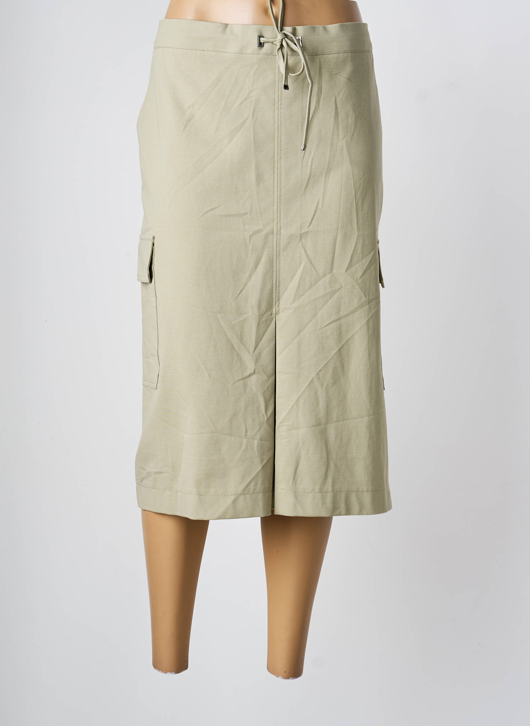 Jupe mi-longue coupe droite vert OLSEN femme