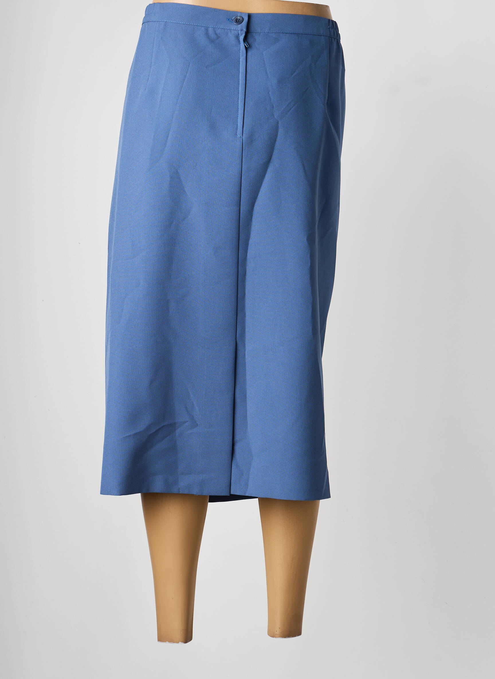 Jupe mi-longue coupe droite bleu CLAUDIA GIL femme