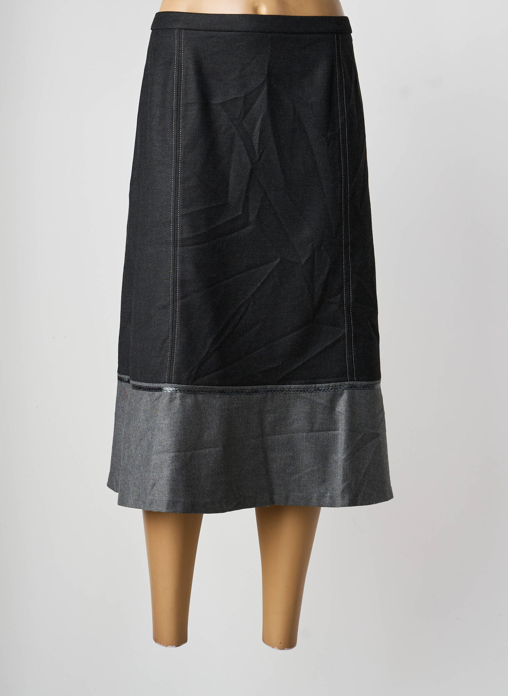 Jupe mi-longue coupe évasée gris PAUPORTÉ femme