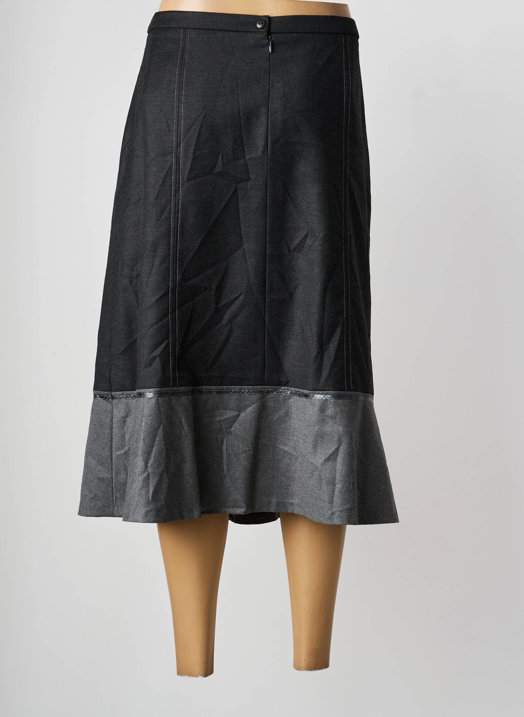 Jupe mi-longue coupe évasée gris PAUPORTÉ femme