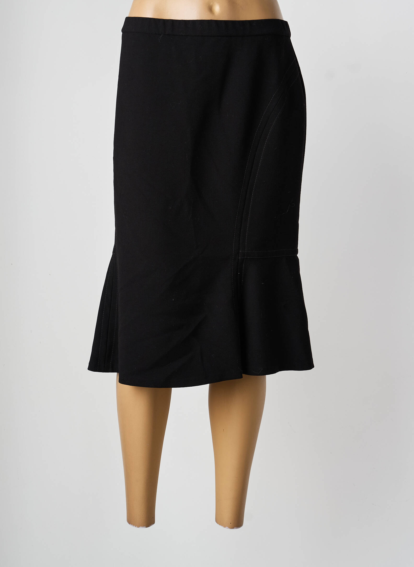 Jupe mi-longue coupe évasée noir KARTING femme