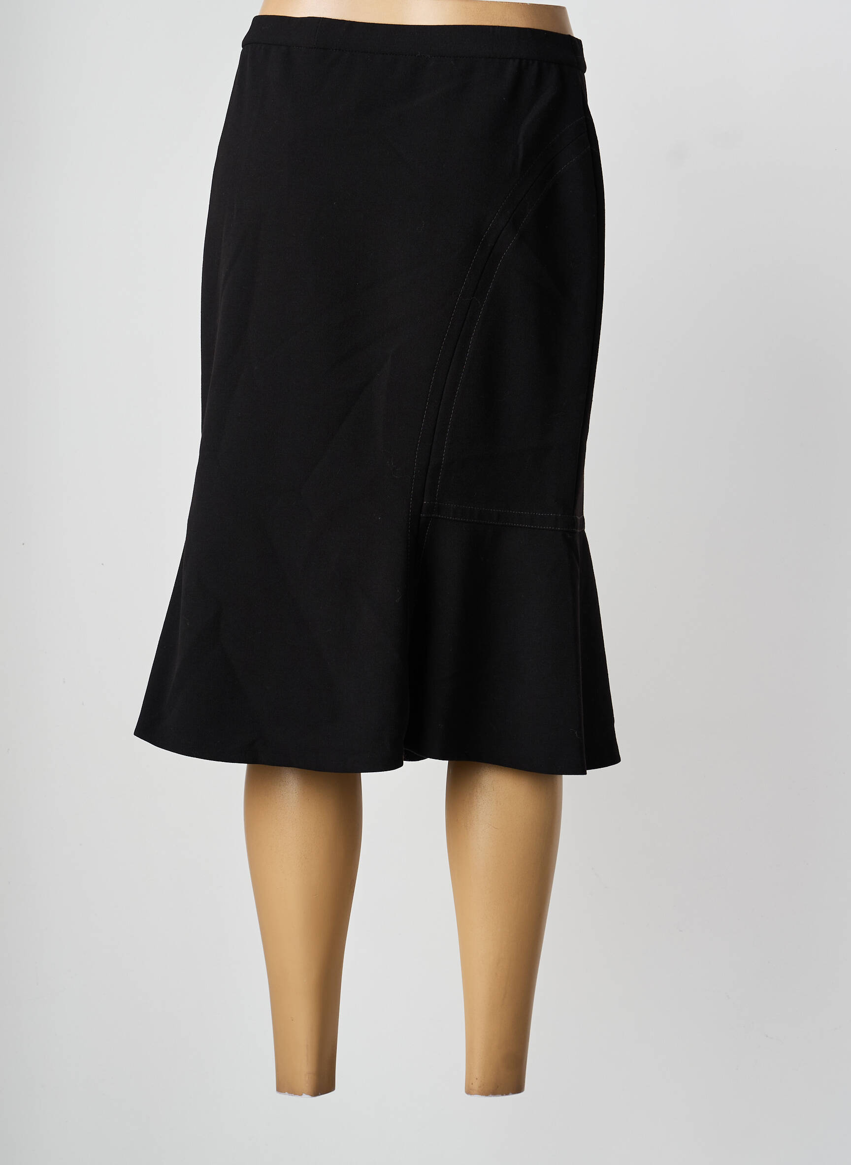 Jupe mi-longue coupe évasée noir KARTING femme