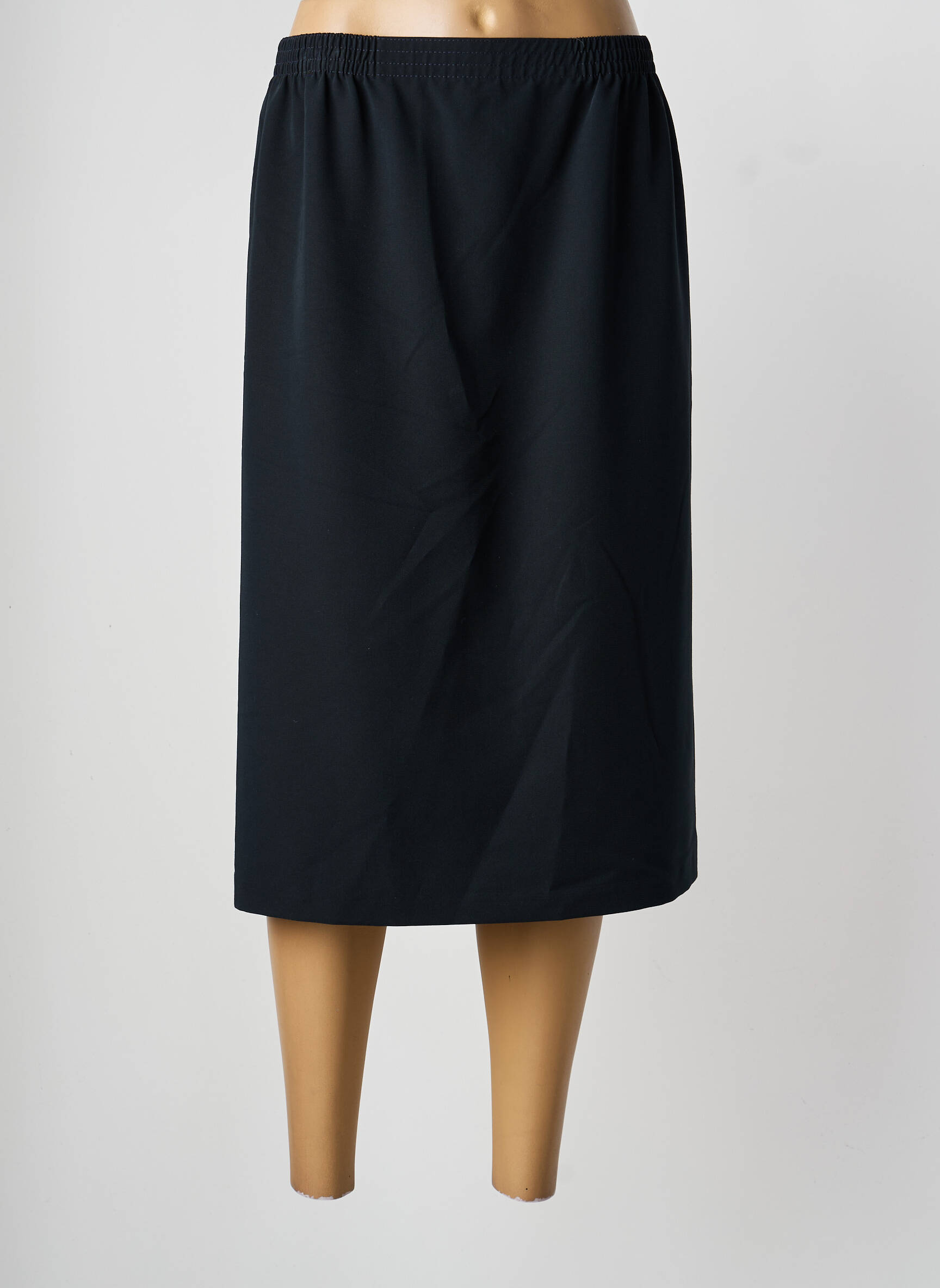 Jupe mi-longue coupe droite noir GRIFFON femme