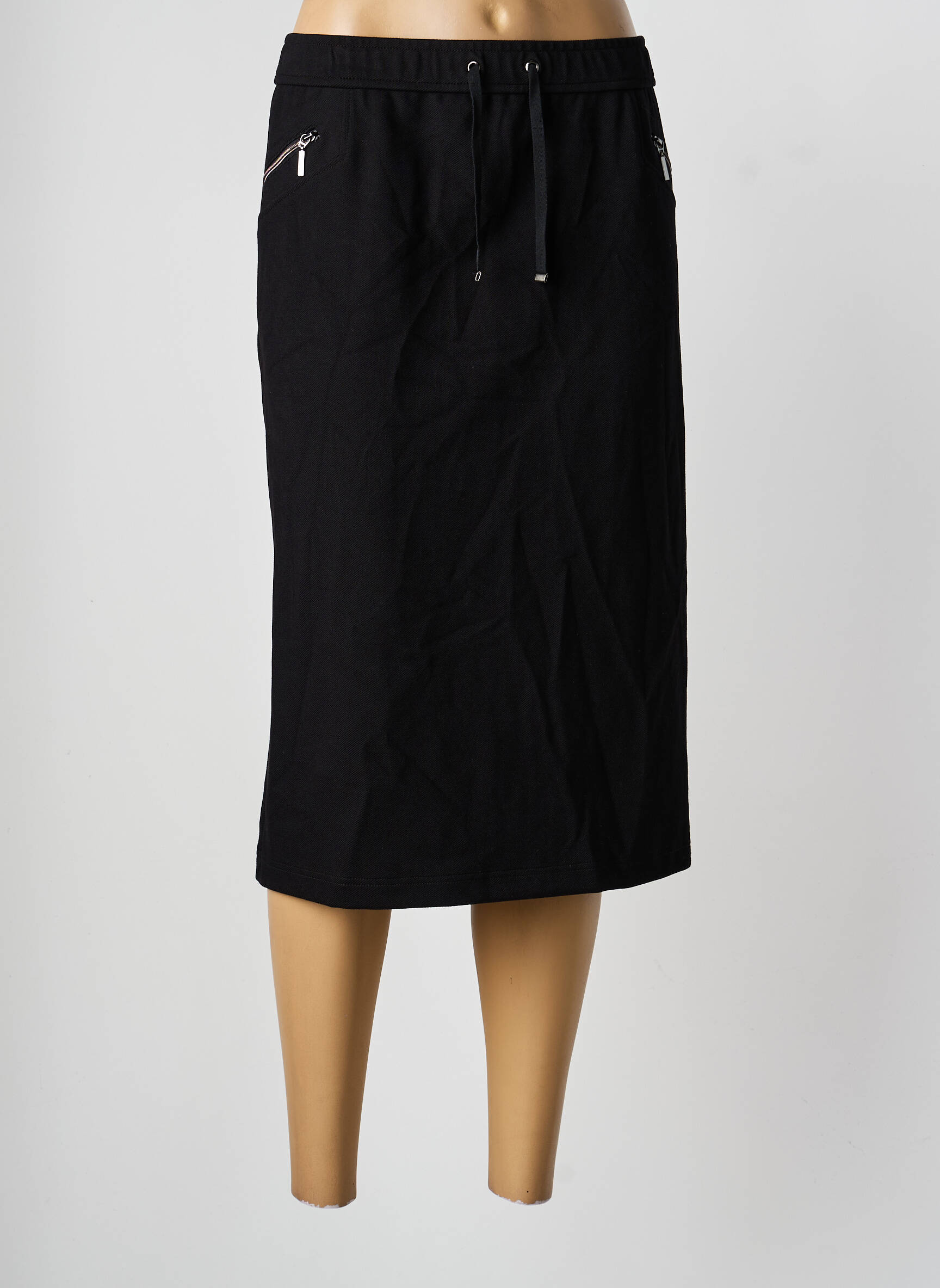 Jupe mi-longue coupe droite noir RABE femme