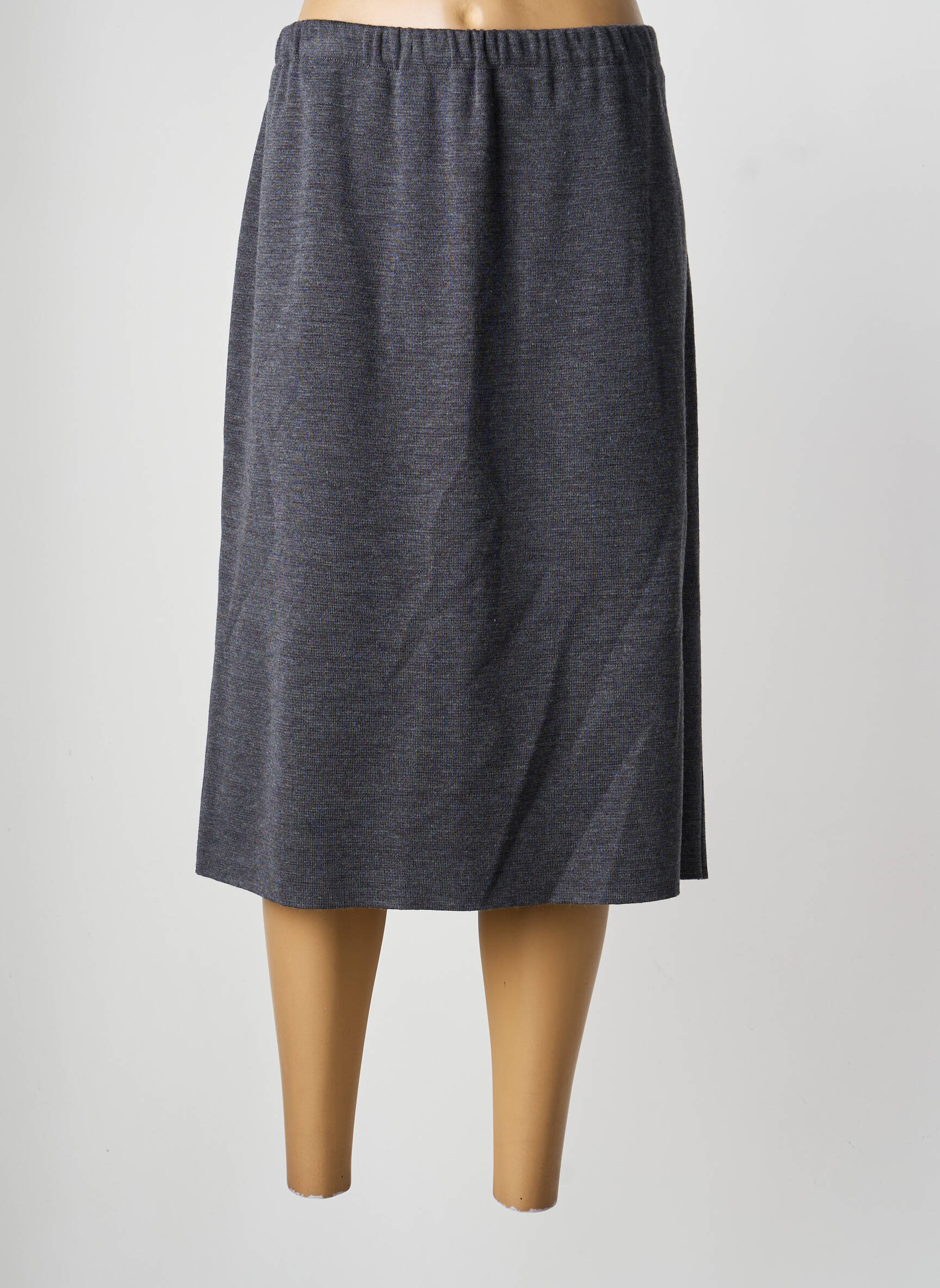 Jupe mi-longue coupe droite gris PAUPORTÉ femme