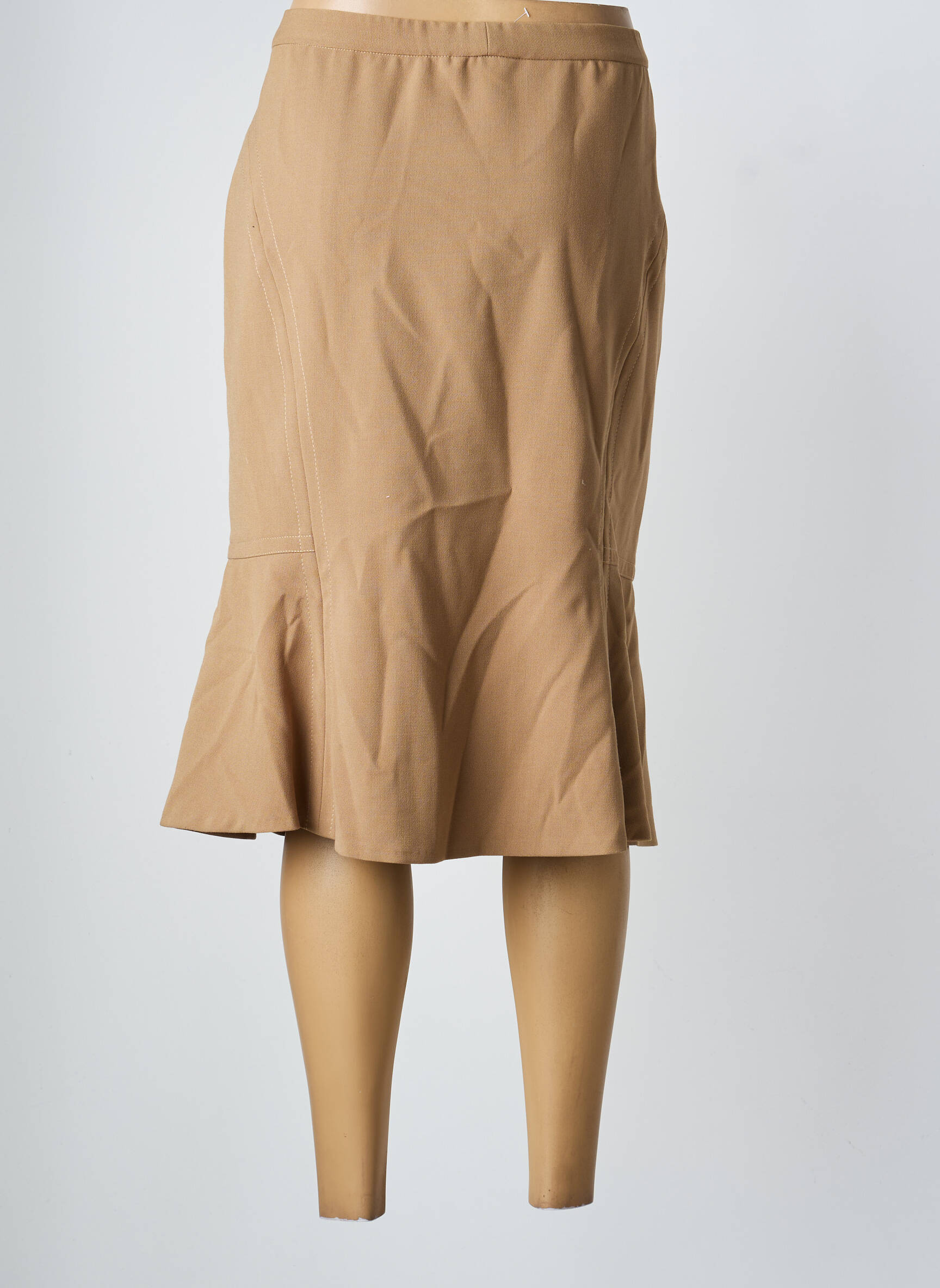 Jupe mi-longue coupe évasée beige KARTING femme