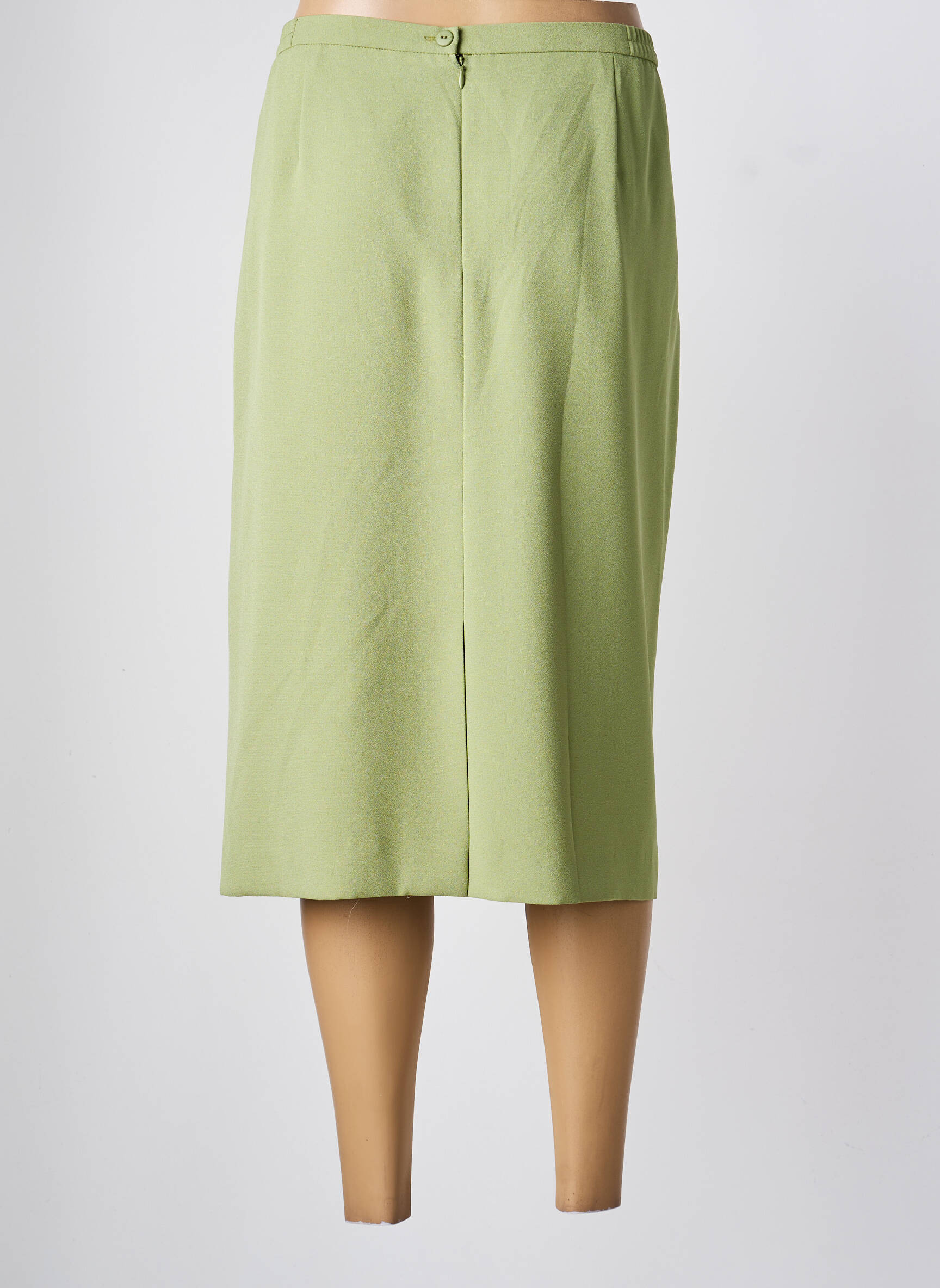 Jupe mi-longue coupe droite vert JANINE PAUPORTÉ femme