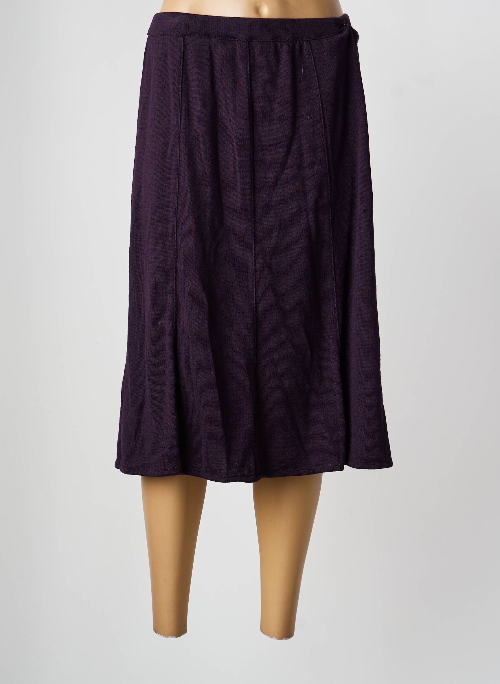 Jupe mi-longue coupe droite noir CLAUDIA GIL femme