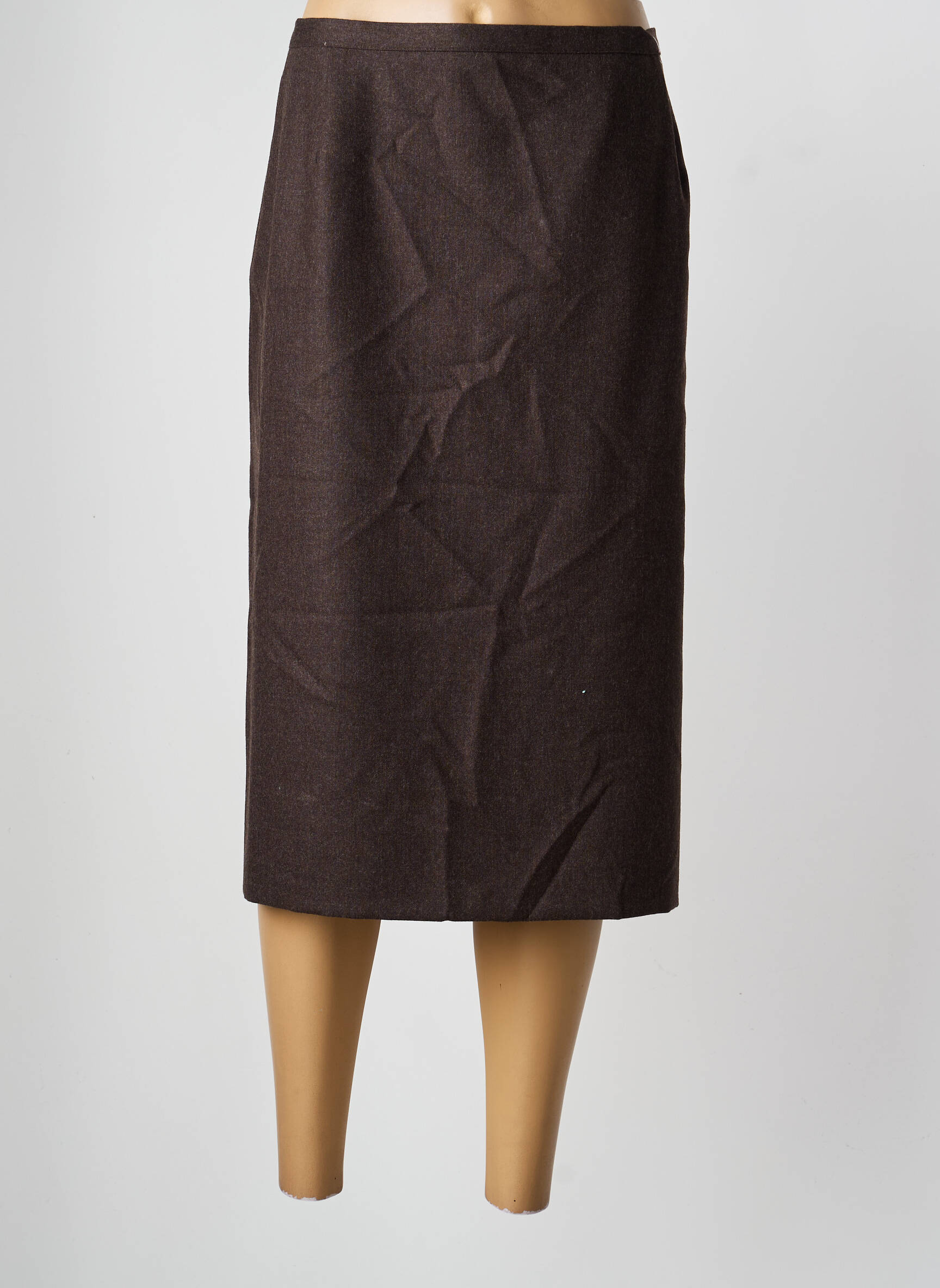 Jupe mi-longue coupe droite marron BS (BEST SELECTION) femme