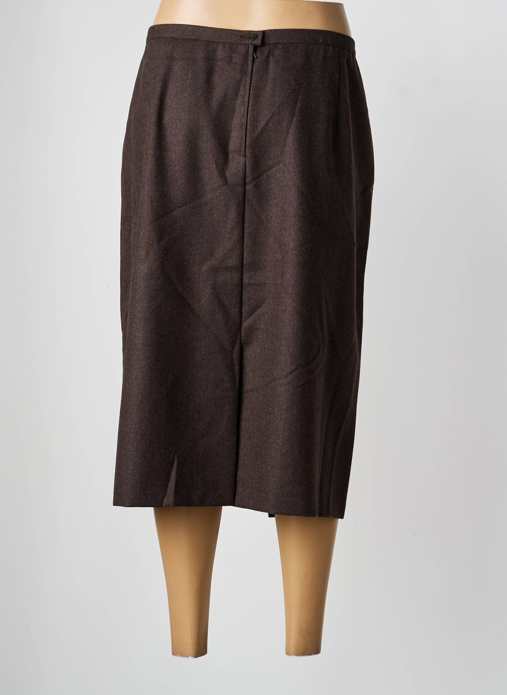Jupe mi-longue coupe droite marron BS (BEST SELECTION) femme