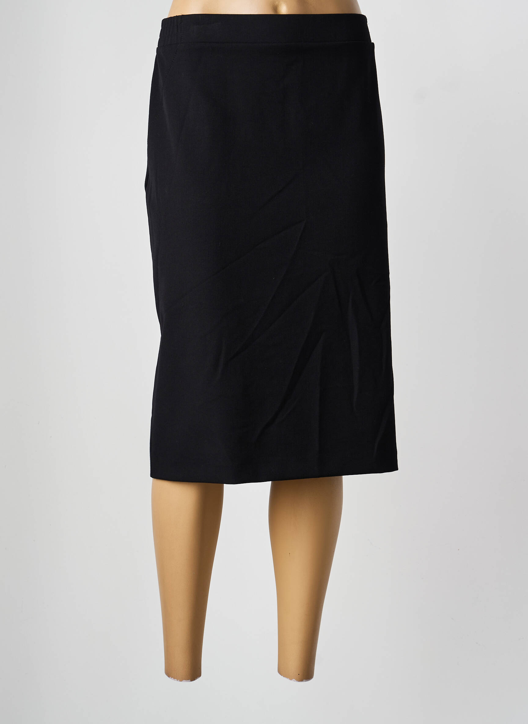 Jupe mi-longue coupe droite noir FRANK WALDER femme