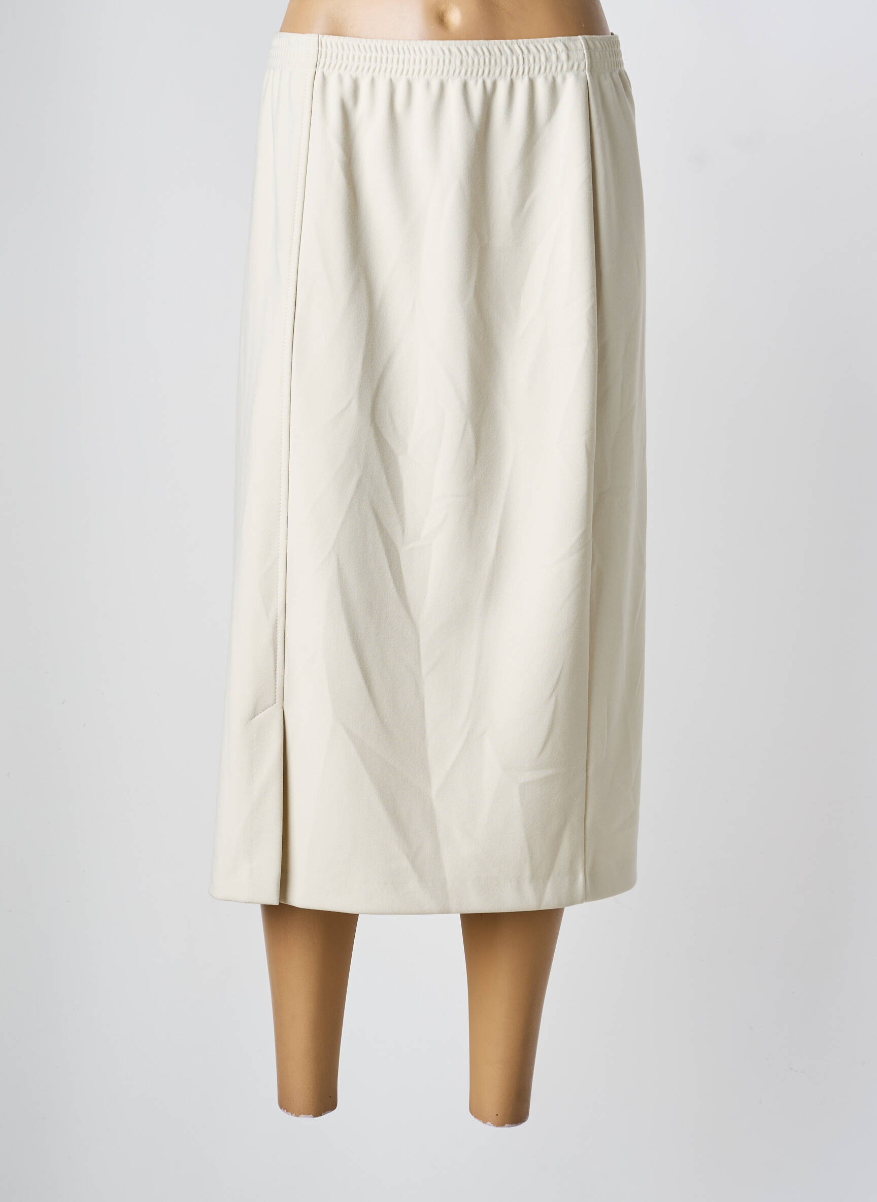 Jupe mi-longue coupe droite beige FINNKARELIA femme