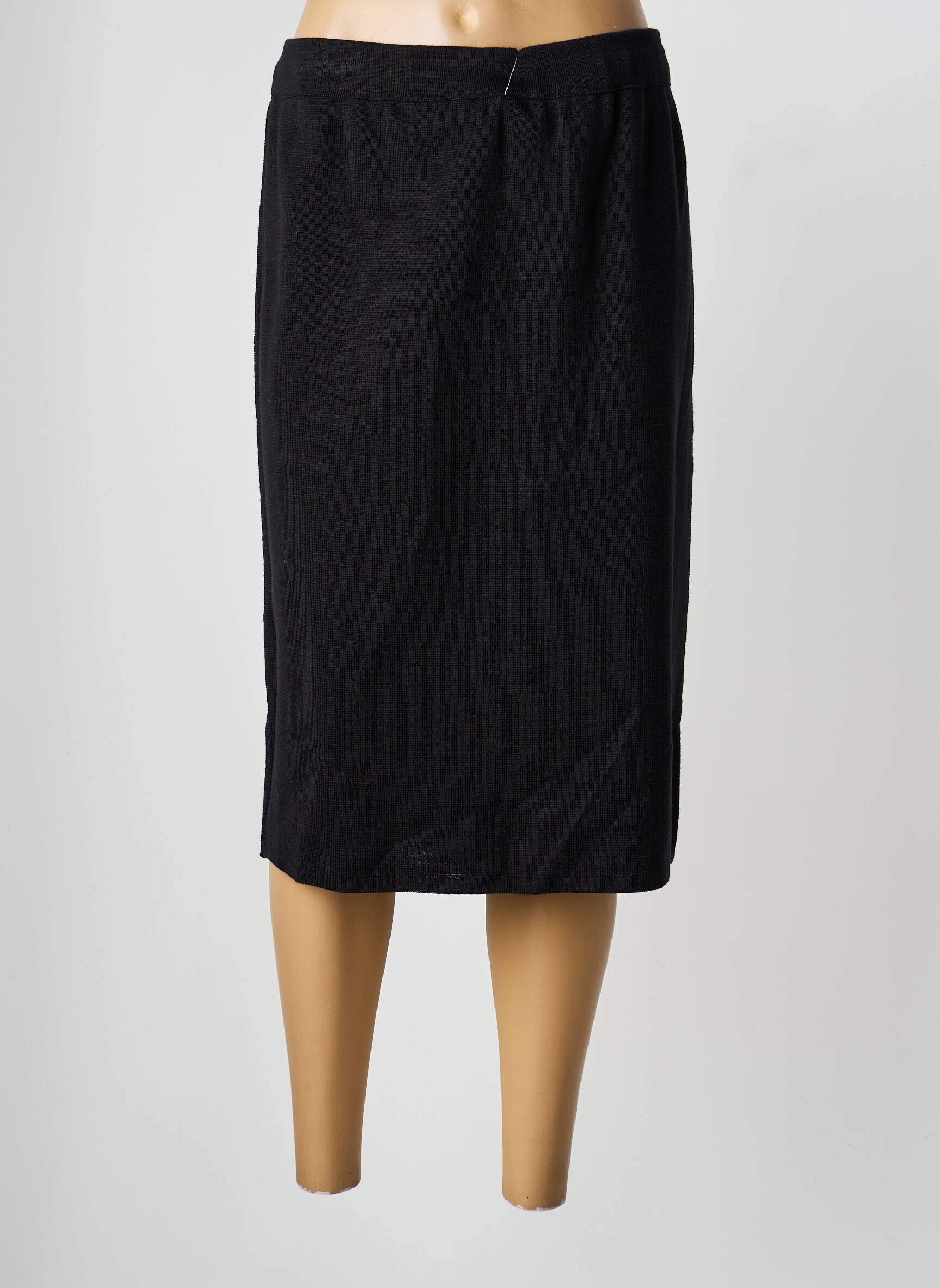 Jupe mi-longue coupe droite noir GRIFFON femme