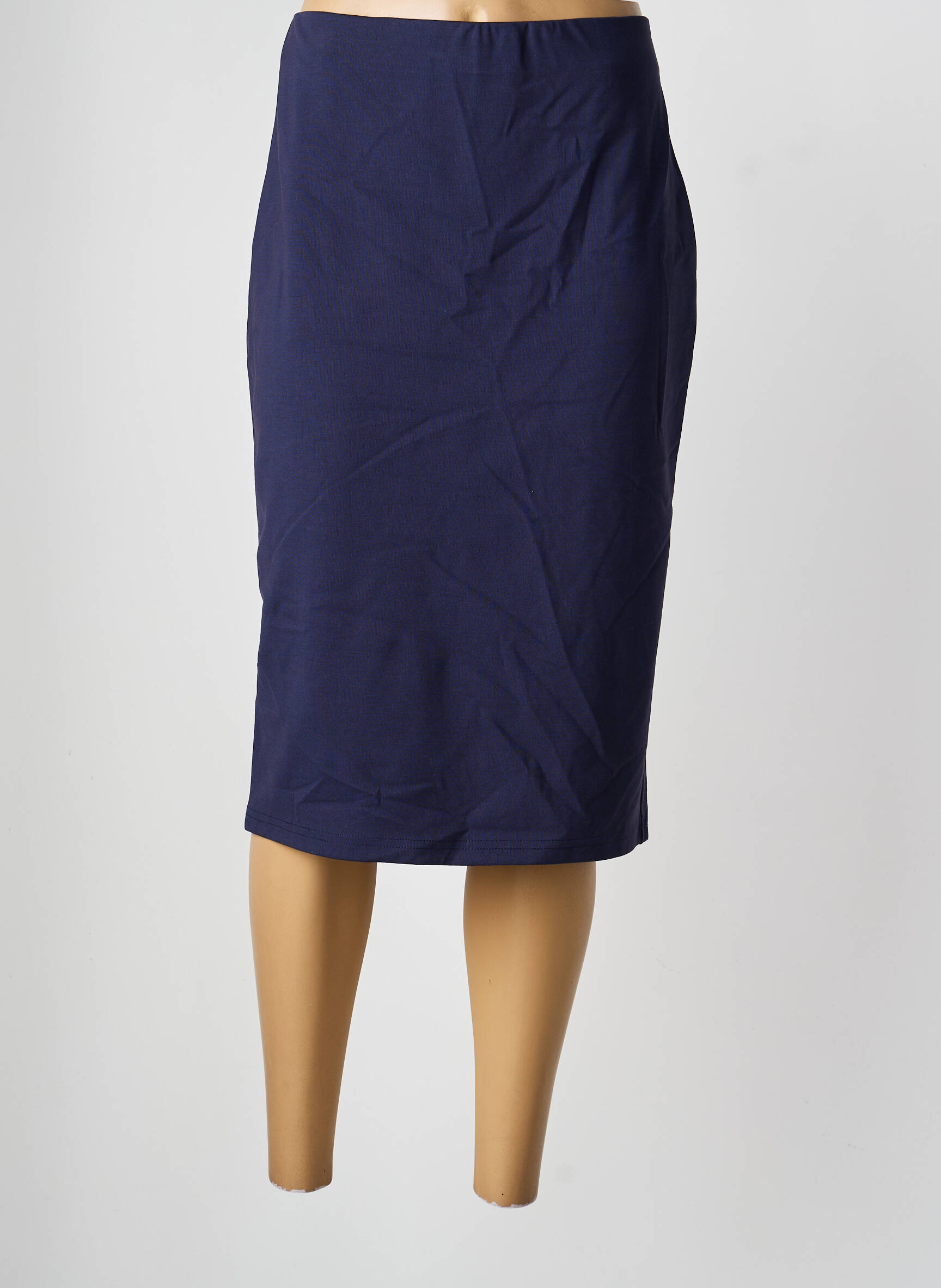 Jupe mi-longue coupe droite bleu PAUSE CAFE femme