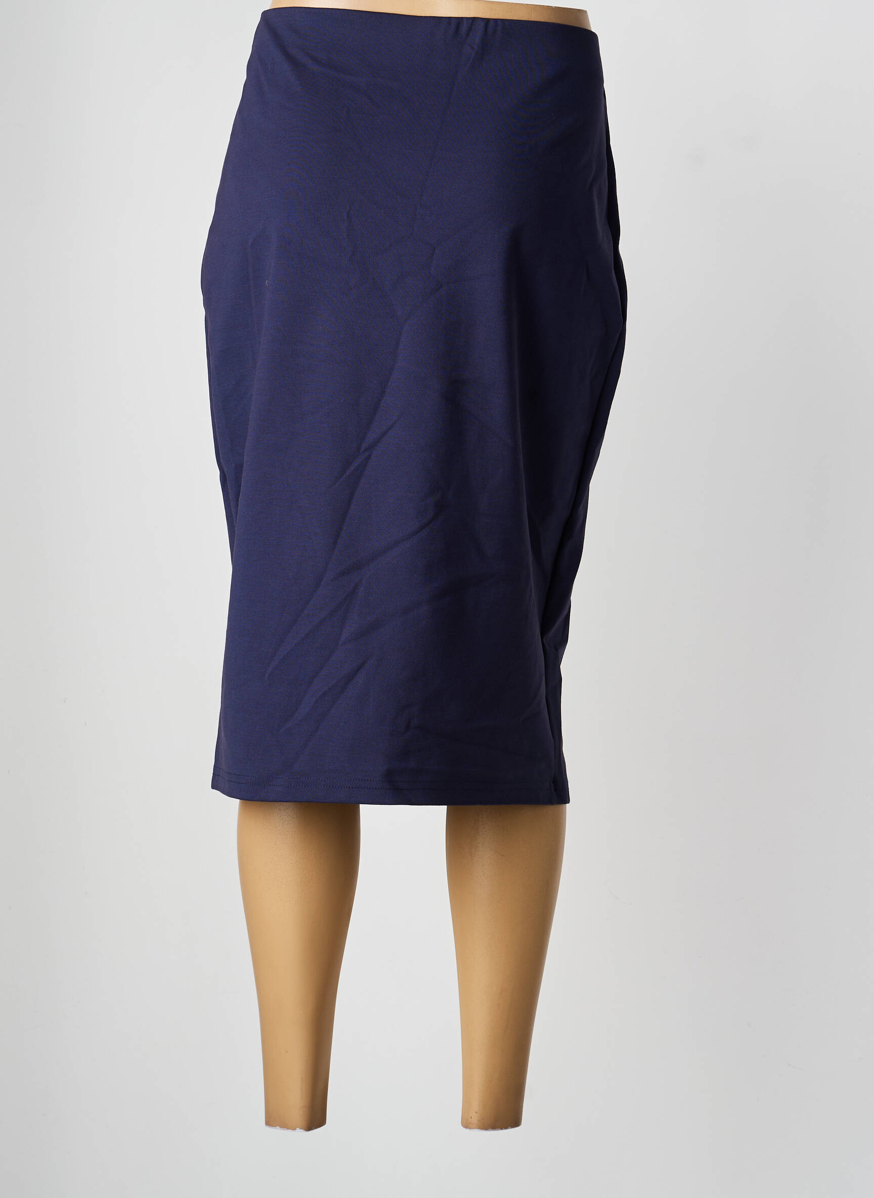 Jupe mi-longue coupe droite bleu PAUSE CAFE femme