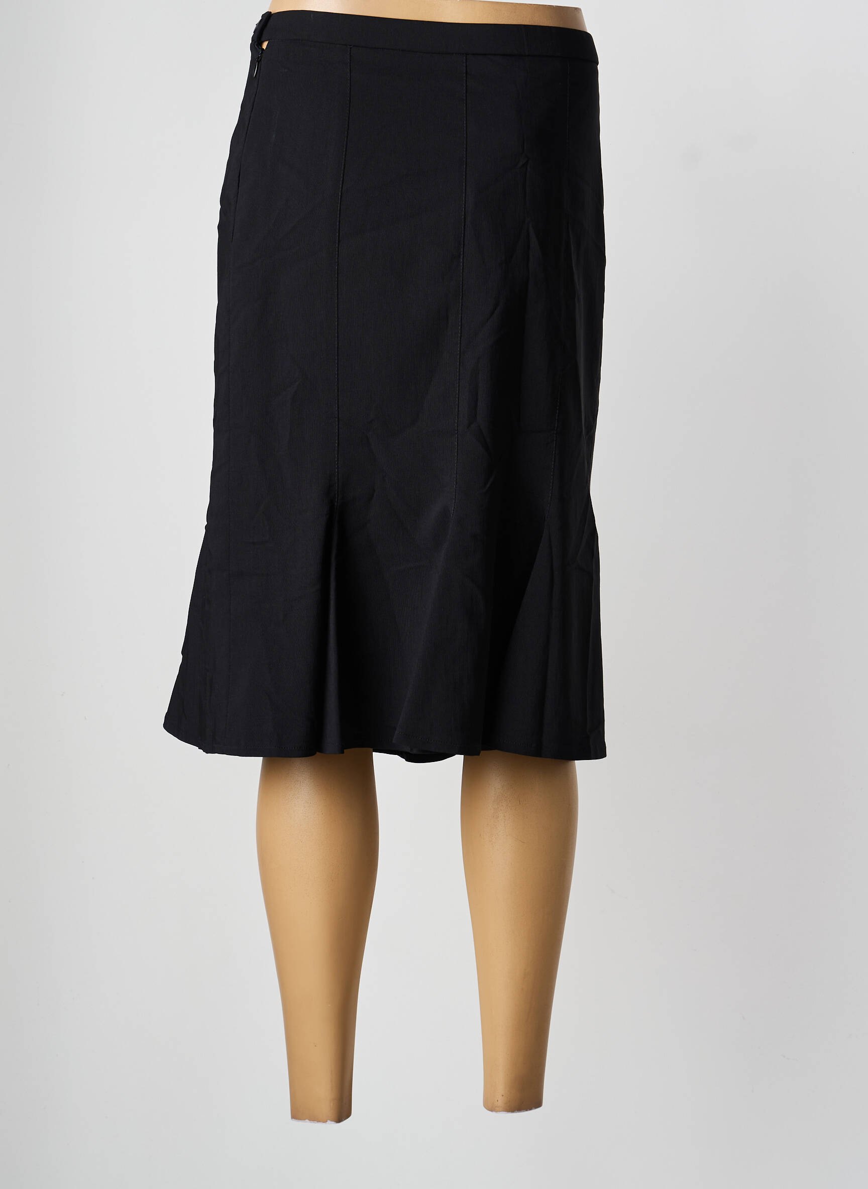 Jupe mi-longue coupe droite noir PAUPORTÉ femme