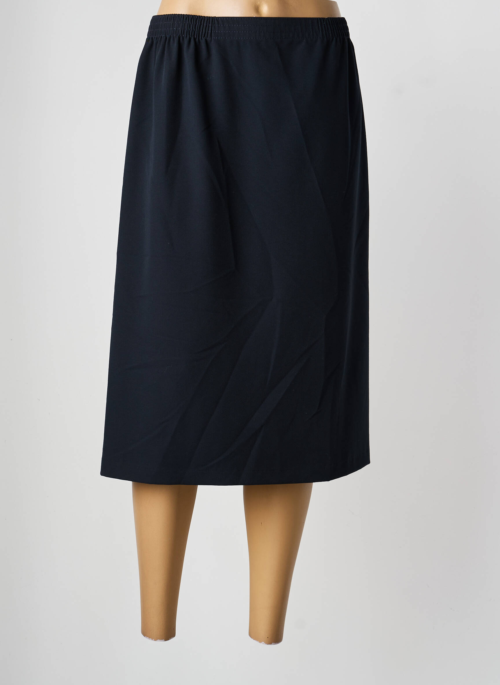 Jupe mi-longue coupe droite bleu GRIFFON femme