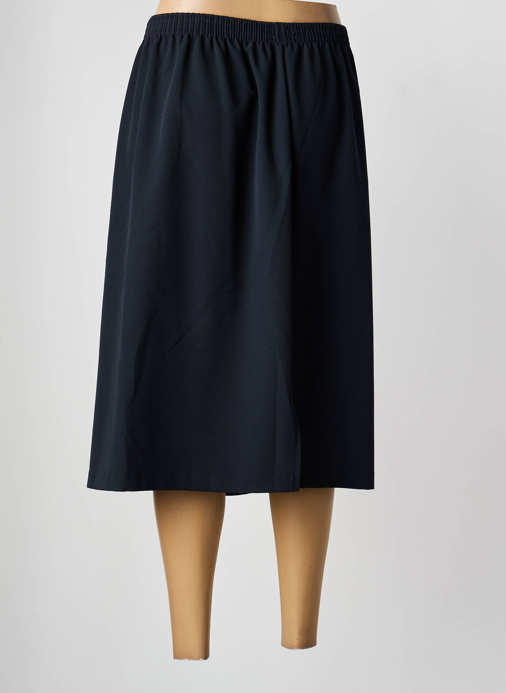 Jupe mi-longue coupe droite bleu GRIFFON femme