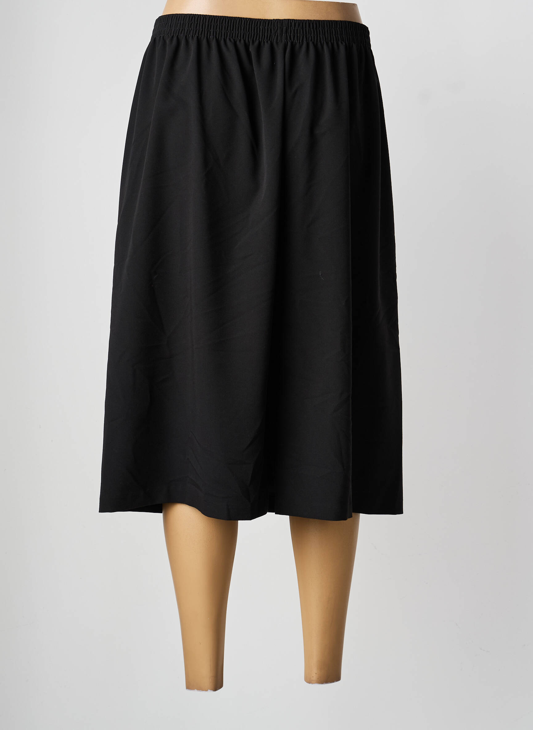 Jupe mi-longue stretch noir GRIFFON femme