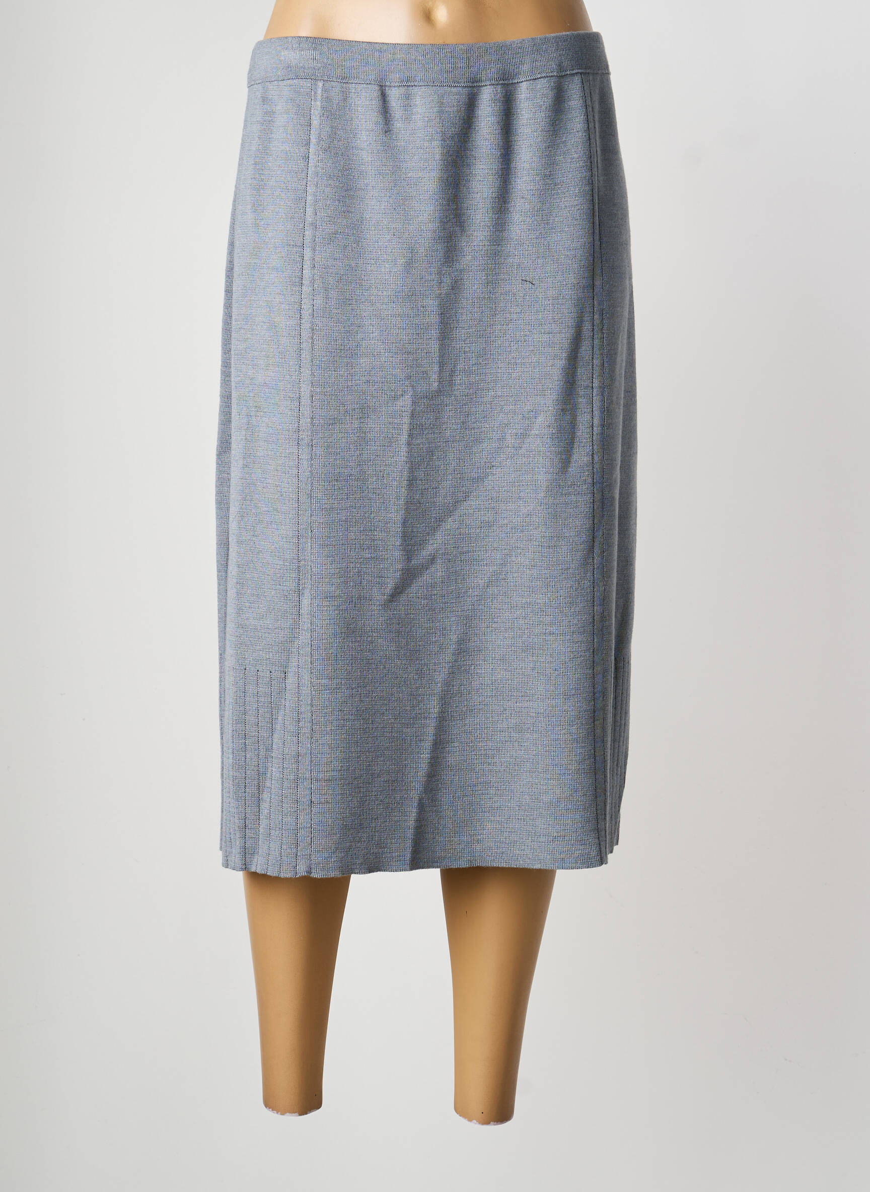 Jupe mi-longue coupe droite gris PAUPORTÉ femme