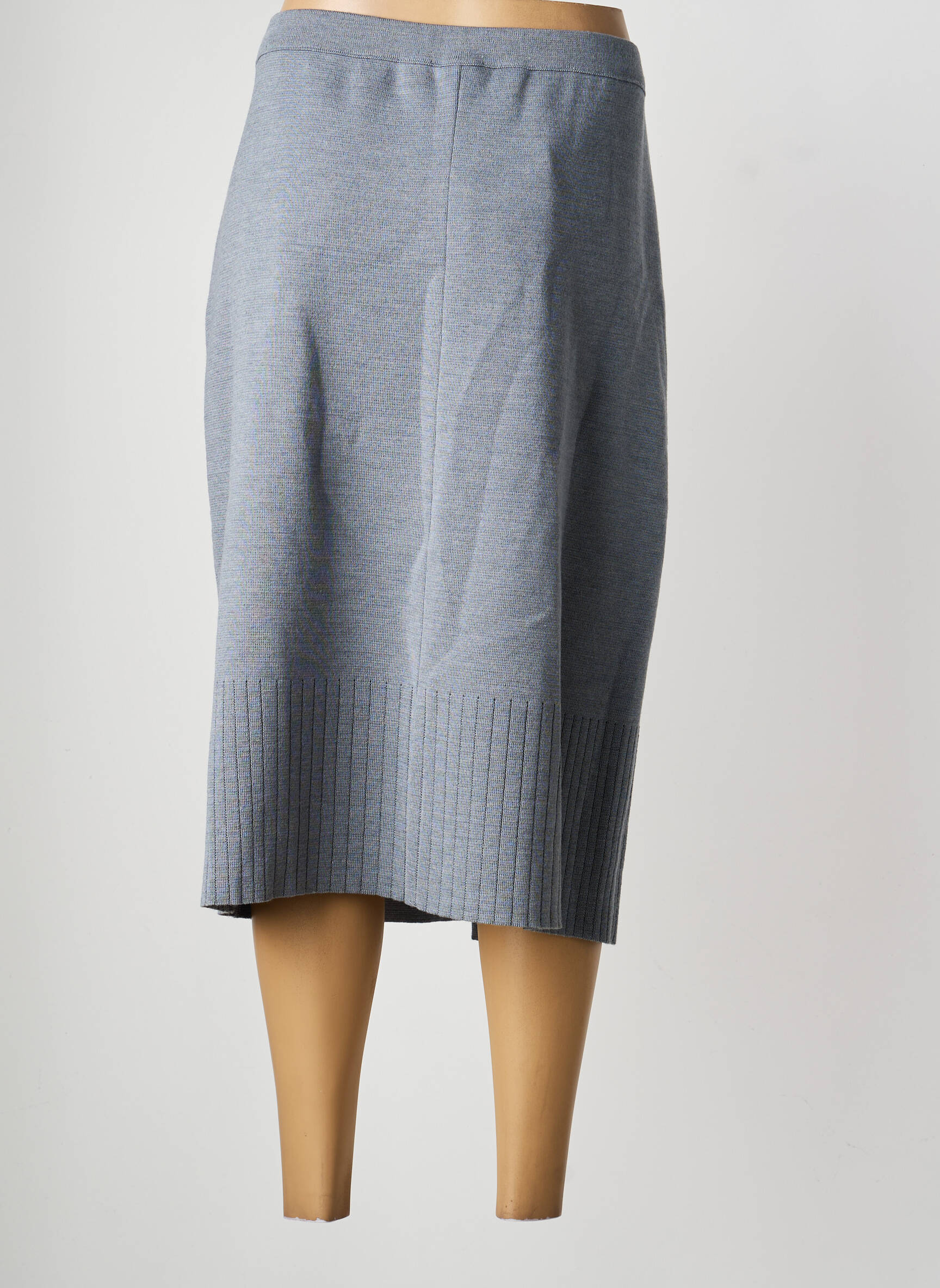 Jupe mi-longue coupe droite gris PAUPORTÉ femme