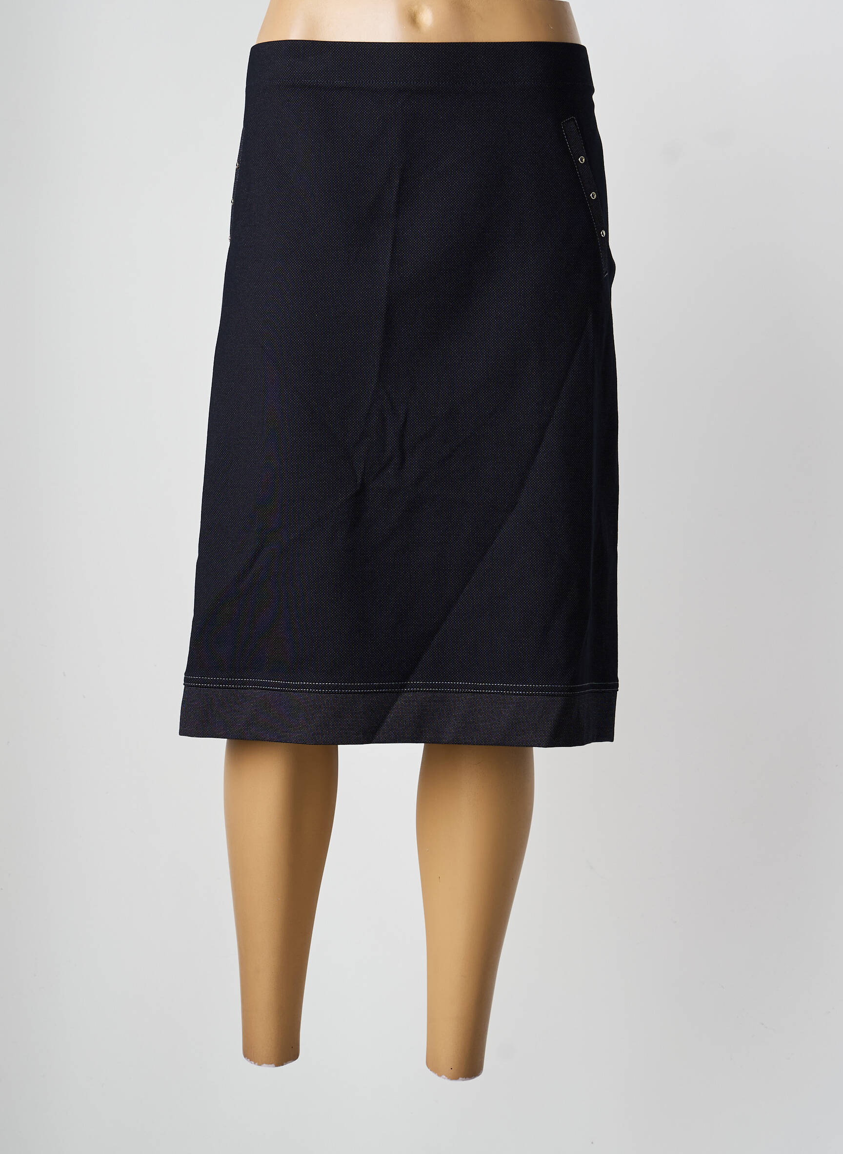 Jupe mi-longue stretch noir CHRISTINE LAURE femme