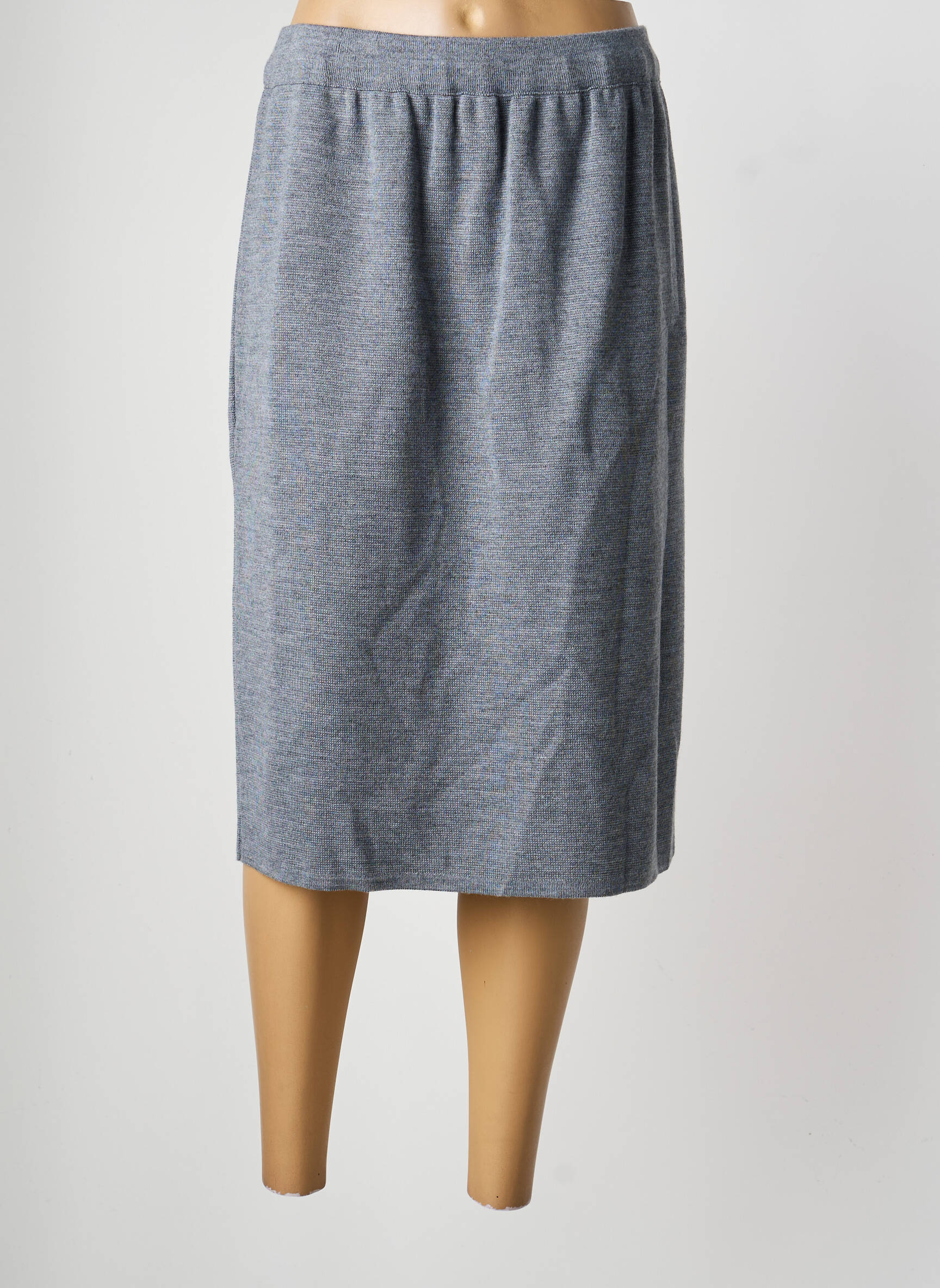 Jupe mi-longue coupe droite gris GRIFFON femme