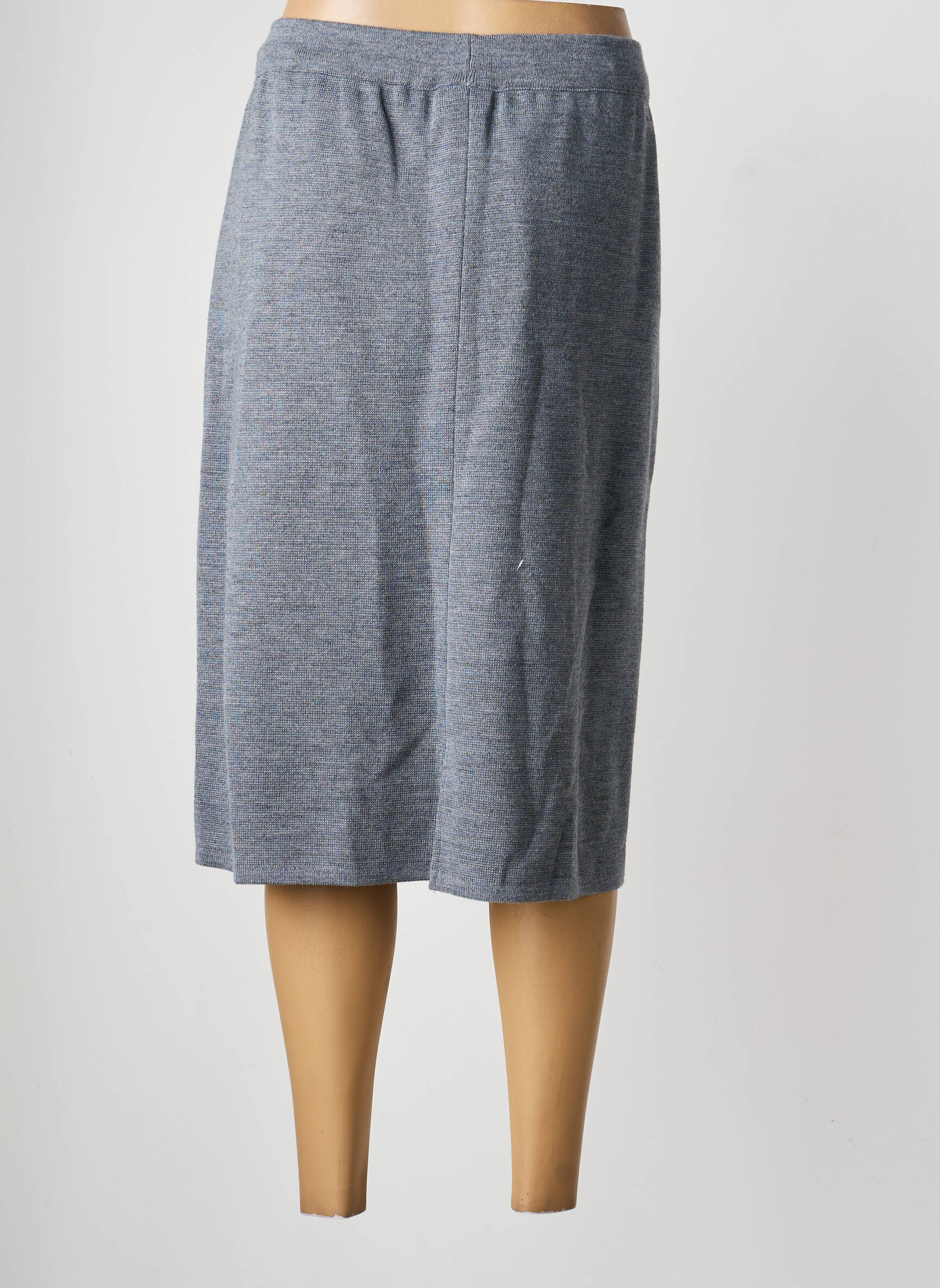 Jupe mi-longue coupe droite gris GRIFFON femme