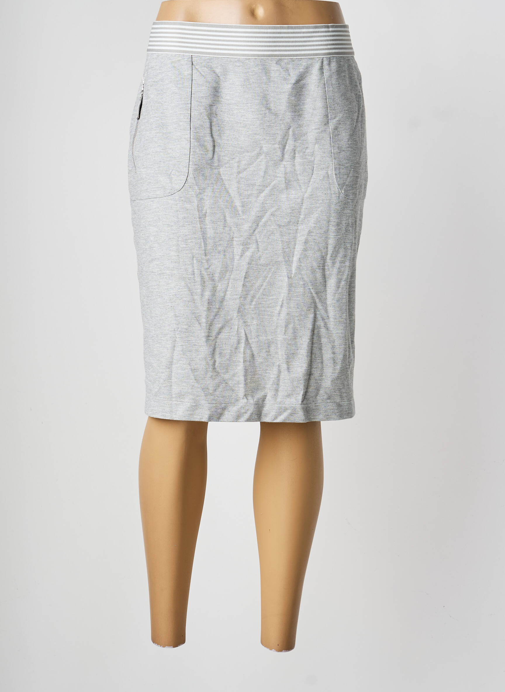Jupe mi-longue coupe droite gris OLSEN femme