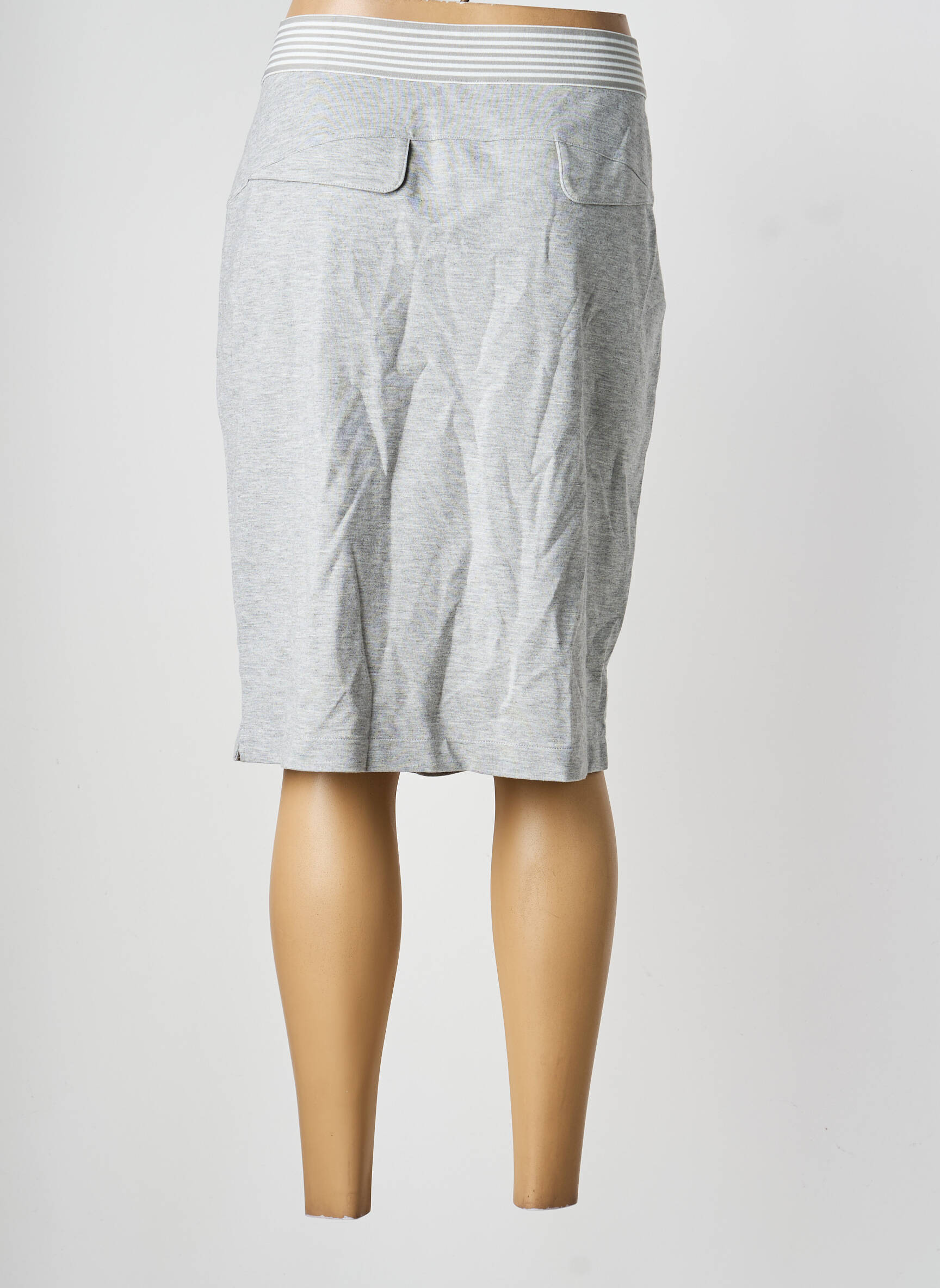 Jupe mi-longue coupe droite gris OLSEN femme