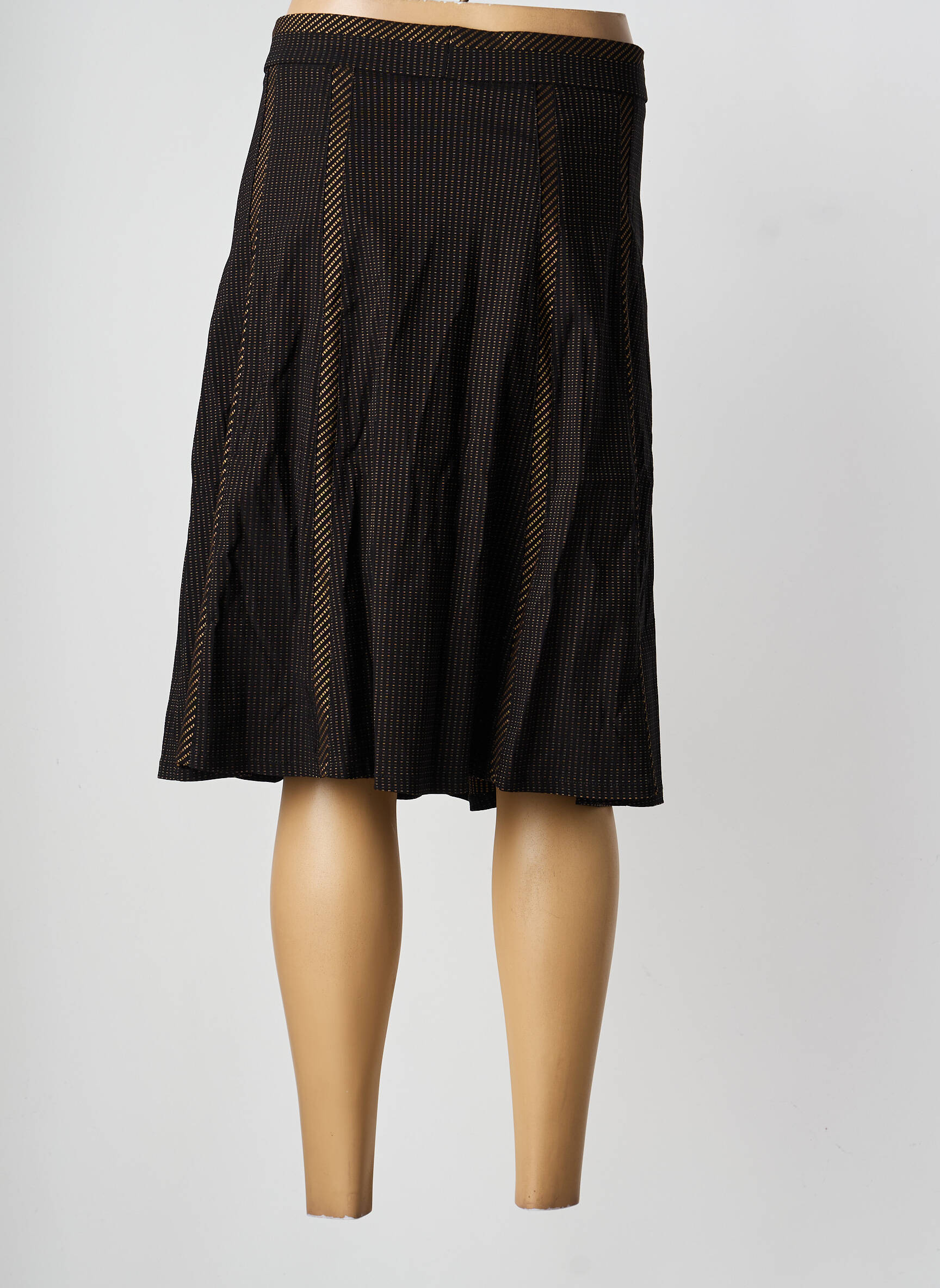 Jupe mi-longue coupe évasée noir CHRISTINE LAURE femme
