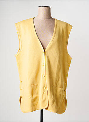 Gilet sans manche poches jaune JANINE PAUPORTÉ femme