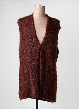 Gilet sans manche coupe cintrée marron OLSEN femme