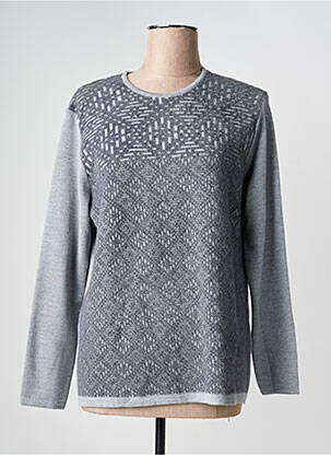 Pull tissage chiné manches longues gris I.ODENA femme