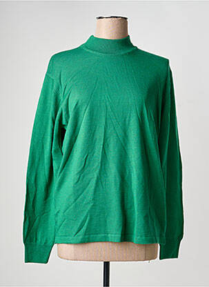 Pull coupe cintrée manches longues vert ELLEMME femme